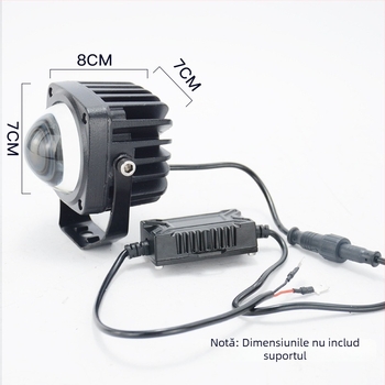 Proiector laser pentru mașini și motociclete, LED 70W, 12/24V, IP68, carcasă din aluminiu