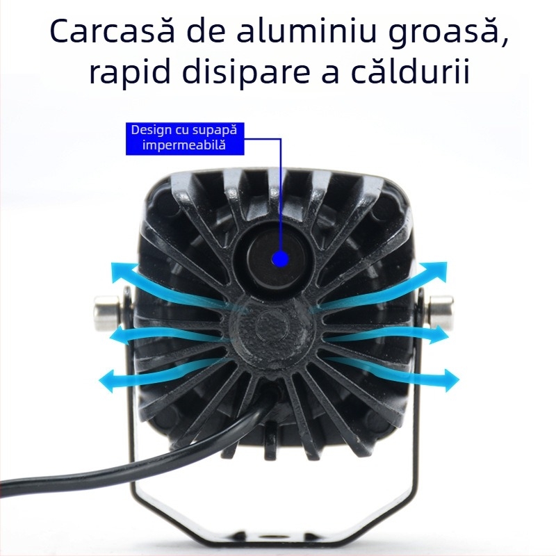 Proiector laser pentru mașini și motociclete, LED 70W, 12/24V, IP68, carcasă din aluminiu