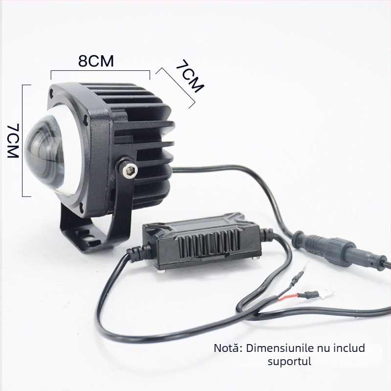 Proiector laser pentru mașini și motociclete, LED 70W, 12/24V, IP68, carcasă din aluminiu
