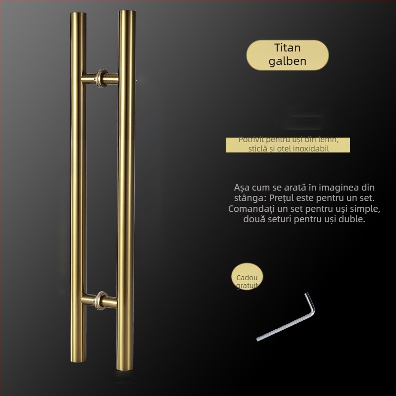 Mâner ușă glisant, din oțel inoxidabil, model 002, stil modern minimalist, pentru uși din sticlă și lemn încadrate