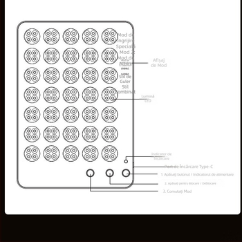 Instrument de înfrumusețare — terapie cu LED pentru albire și rejuvenare a pielii, portabil, baterie încorporată 1200–2000 mAh, IPX5 rezistent la apă, pentru utilizare comercială