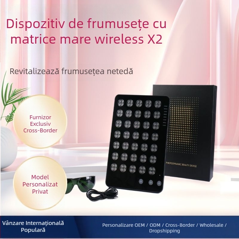 Instrument de înfrumusețare — terapie cu LED pentru albire și rejuvenare a pielii, portabil, baterie încorporată 1200–2000 mAh, IPX5 rezistent la apă, pentru utilizare comercială