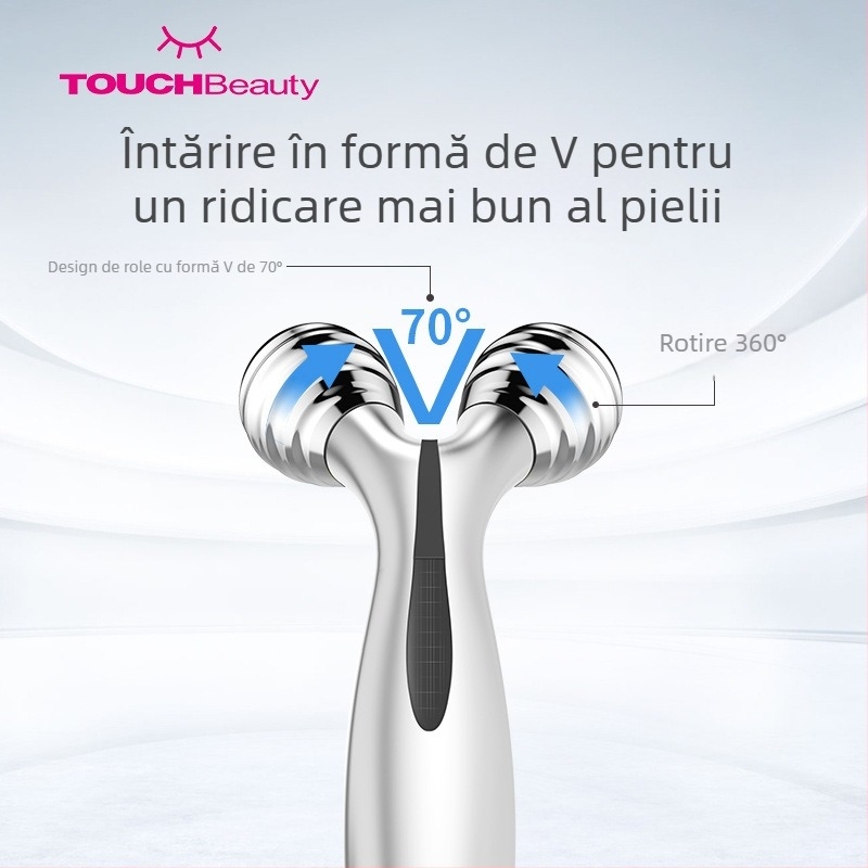 TOUCHBeauty Rendering Masaj facial cu microcurent, alimentat prin cablu, portabil, roller pentru față și corp, IPX3 rezistent la apă