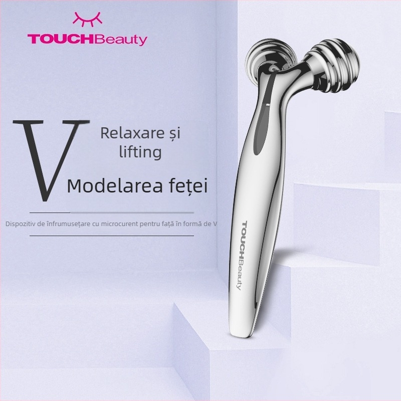 TOUCHBeauty Rendering Masaj facial cu microcurent, alimentat prin cablu, portabil, roller pentru față și corp, IPX3 rezistent la apă
