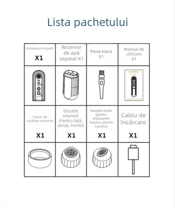 Dispozitiv facial cu vacuum de penetrare, model 3002, 2 moduri, 3 trepte, certificat CE/ROHS/FCC/PSE