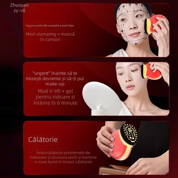 Dispozitiv facial cu microcurent pentru lifting și fermitate, eliminarea ridurilor și rejuvenarea pielii, LED, utilizare în casă, masaj multifuncțional