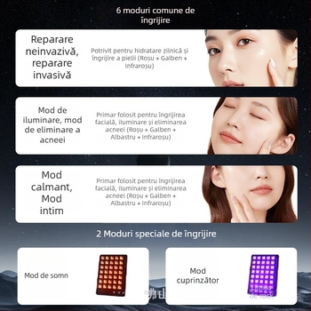 Dispozitiv de rejuvenare facială cu reducerea ridurilor, infraroșu, IPX3 rezistent la apă, alimentat la priză pentru uz casnic