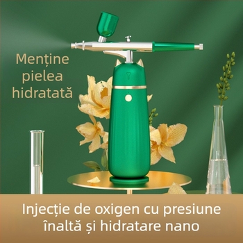 Dispozitiv de Hidratare cu Injecție de Oxigen – Pulverizator Portabil cu Apă Nano pentru Față, Baterie încorporată 500–800 mAh, IPX8 Rezistent la apă, Uz Casnic