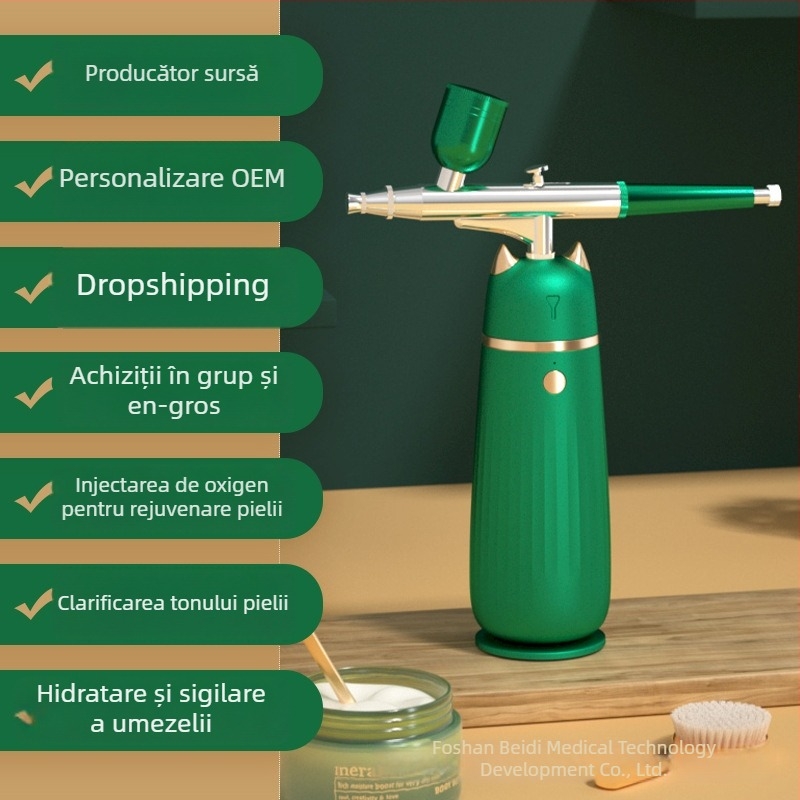 Dispozitiv de Hidratare cu Injecție de Oxigen – Pulverizator Portabil cu Apă Nano pentru Față, Baterie încorporată 500–800 mAh, IPX8 Rezistent la apă, Uz Casnic