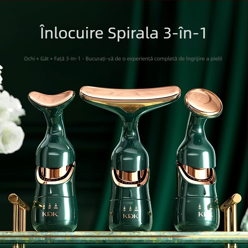 KDK instrument de lifting masaj 4D multifuncțional pentru față, gât și ochi – anion, rejuvenarea pielii, vibrație, alimentare cu baterie, portabil