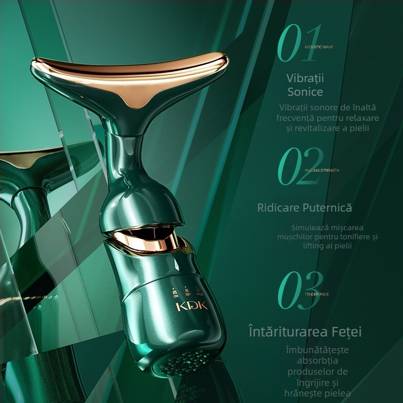 KDK instrument de lifting masaj 4D multifuncțional pentru față, gât și ochi – anion, rejuvenarea pielii, vibrație, alimentare cu baterie, portabil
