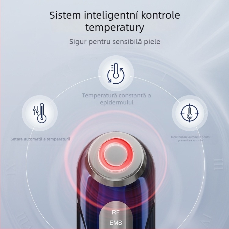Dispozitiv RF facial pentru lifting și fermitate, microcurent și rejuvenare cu fotoni, funcție de ioni negativi, IPX7 impermeabil, baterie încorporată 2000–4000 mAh