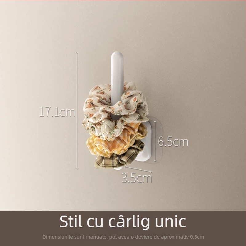 Raft de accesorii pentru păr pe perete, stil creat, din plastic, montaj cu ventuză, 1 nivel, depozitare machiaj