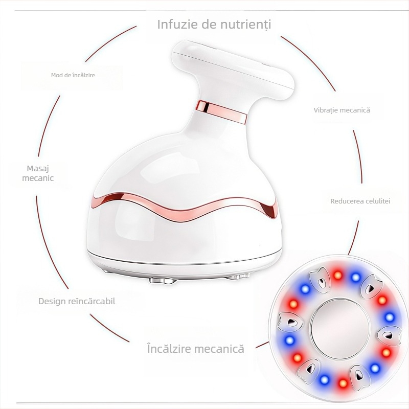 Dispozitiv portabil RF pentru înfrumusețare, arderea grăsimilor prin atomizare ultrasonică și ionizare, baterie încorporată 1200–2000 mAh, clasă IPX0