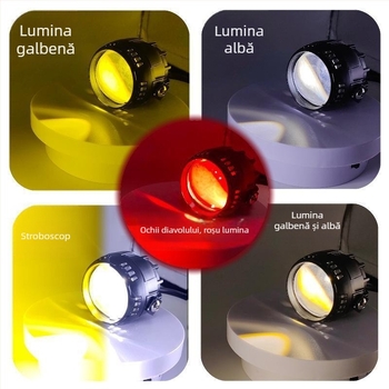 Far LED pentru motocicletă/vehicul electric, cu lentilă focală, 18W, DC12-80V, IP65, carcasă din aluminiu, Hongke