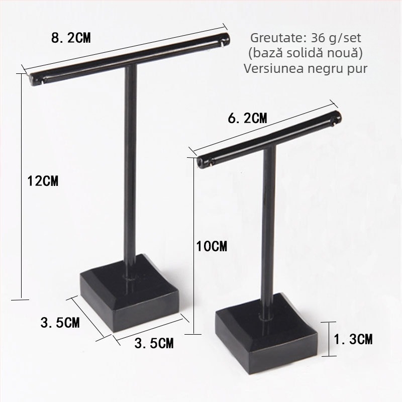 Suport de afișare bijuterii în formă de T, acrilic, pentru cercei, un nivel, aspect premium
