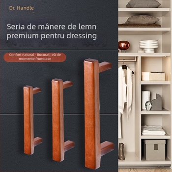 Mâner garderobă — minimalist din lemn masiv, formă bară, montaj pe suprafață, model YGM-C