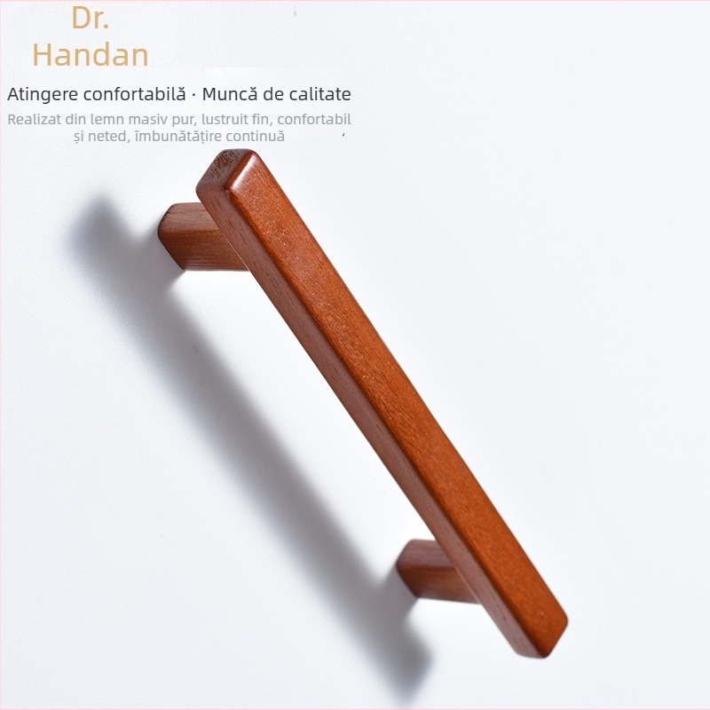 Mâner garderobă — minimalist din lemn masiv, formă bară, montaj pe suprafață, model YGM-C