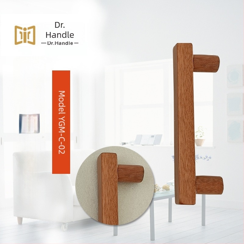 Mâner garderobă — minimalist din lemn masiv, formă bară, montaj pe suprafață, model YGM-C