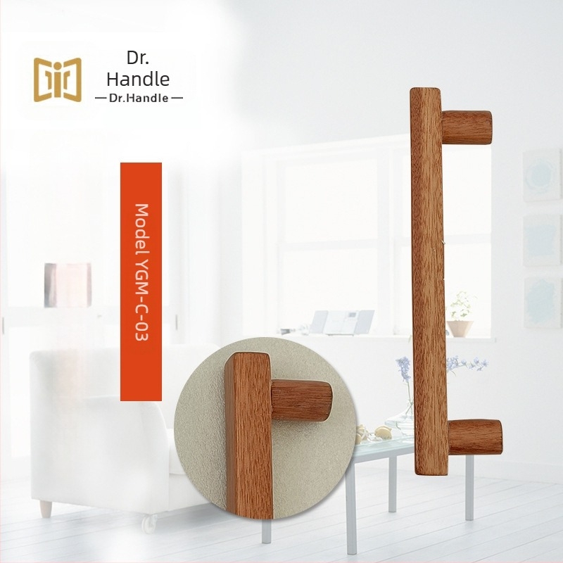 Mâner garderobă — minimalist din lemn masiv, formă bară, montaj pe suprafață, model YGM-C