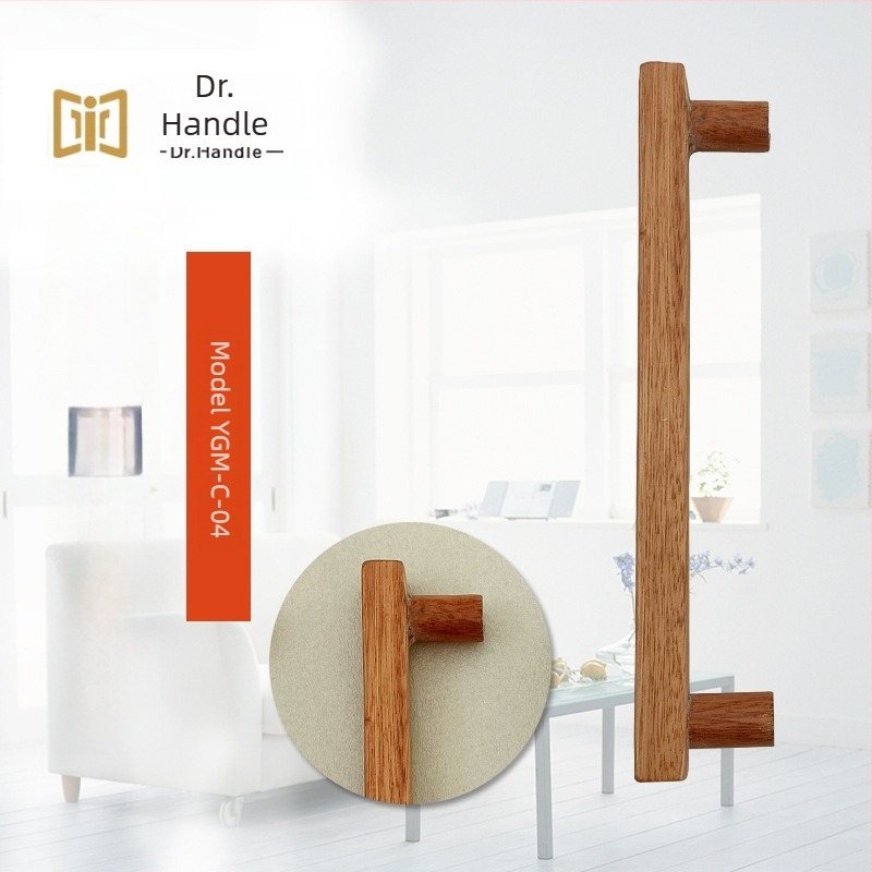 Mâner garderobă — minimalist din lemn masiv, formă bară, montaj pe suprafață, model YGM-C