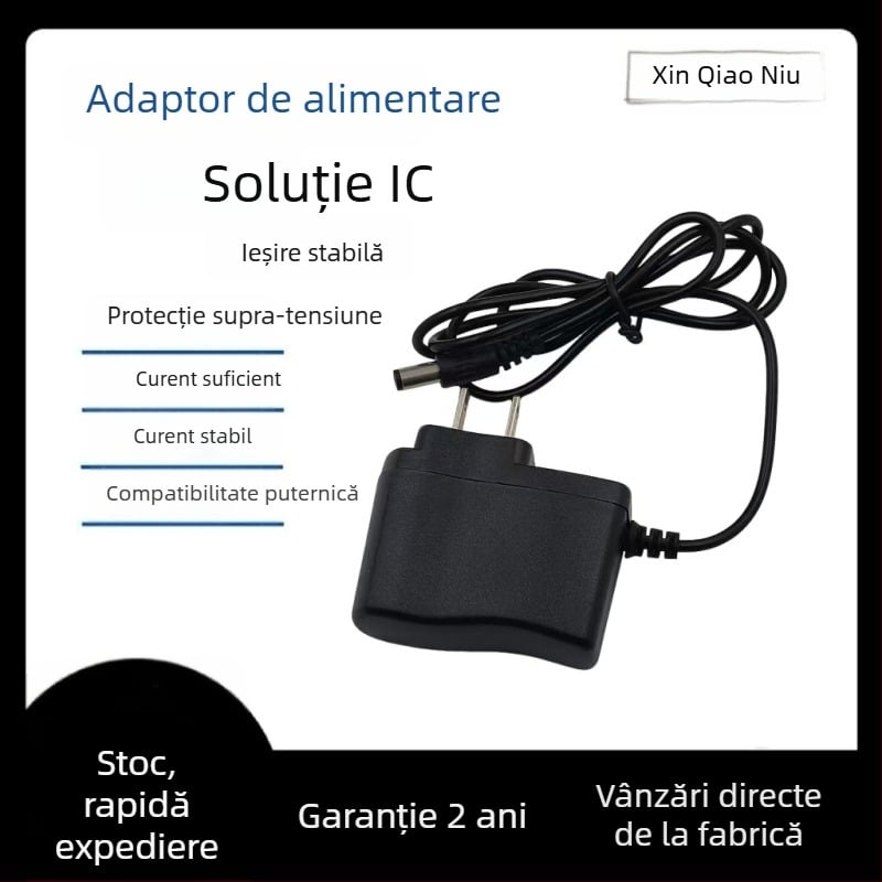 Adaptor de alimentare cu multiple ieșiri: 5V1A; 9V0.6A pentru iluminare LED; 12V0.5A/0.7A pentru dispozitive de înfrumusețare, radio și cameră de supraveghere.