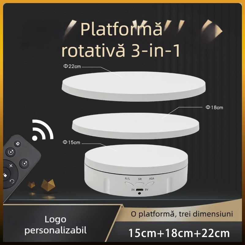 Suport de afișaj electric pentru bijuterii, trei niveluri, bază circulară din ABS, telecomandă, marca ZY