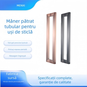 Mâner din oțel inoxidabil pentru ușă de sticlă, finisaje titan negru, negru auriu și roz auriu, pentru uși glisante