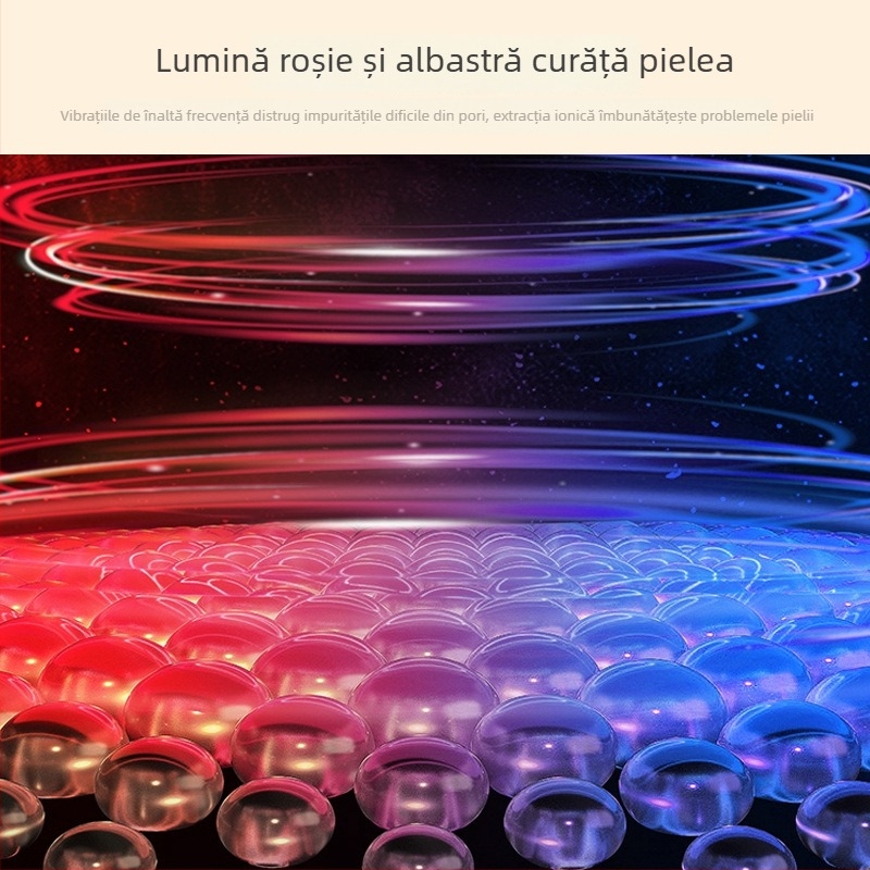 Dispozitiv facial LED pentru uz casnic cu lifting, masaj, vibrație și încălzire, tehnologie cu colagen, albire și rejuvenare a pielii, IPX7 rezistent la apă, baterie încorporată 1200-2000 mAh