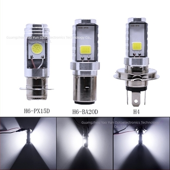 Lampa LED pentru motocicletă cu spoturi COB încorporate pe ambele părți, 12V, 900-1100 lm, 3.9 W, compatibilă cu H4/PX15D/BA20D