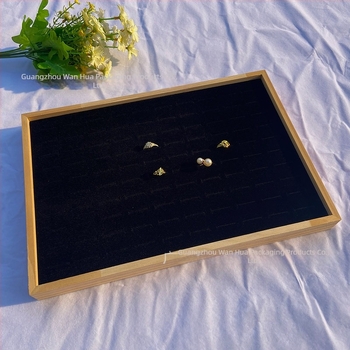 Tavă de expunere pentru bijuterii din lemn masiv, pentru 100 de inele, stil Nordic, vară 2023