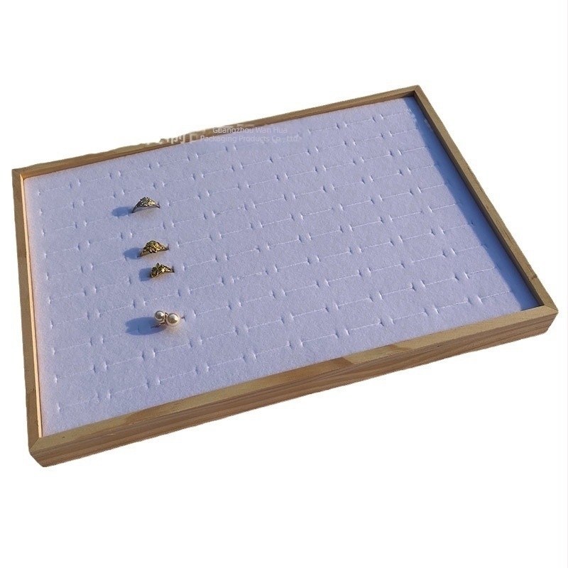 Tavă de expunere pentru bijuterii din lemn masiv, pentru 100 de inele, stil Nordic, vară 2023