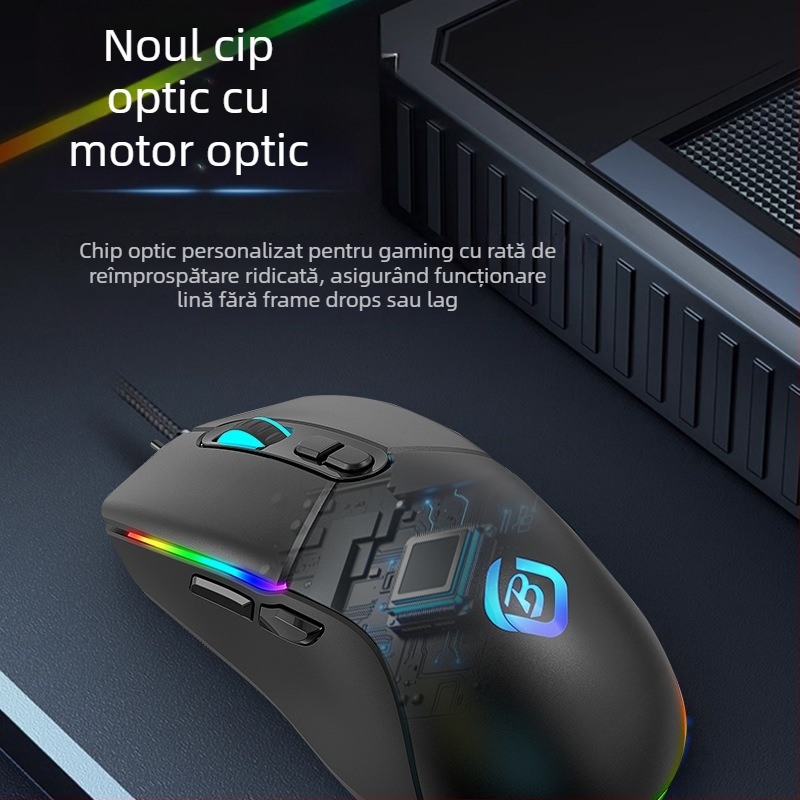 Mouse de gaming cablat USB 1000dpi 6 butoane, cablu 1,5 m