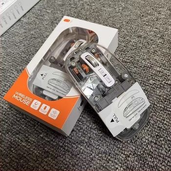 Mouse optic Bluetooth fără fir, transparent (Bluetooth, 2.4G, senzor optic)