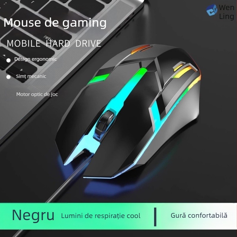 Mouse de gaming, cablu USB, senzor optic, model X1djsb, brand Nothing