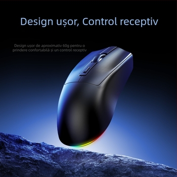 Crack X3 mouse Bluetooth fără fir, cu mod dual și bază de încărcare, ușor pentru laptop, gaming și e-sports