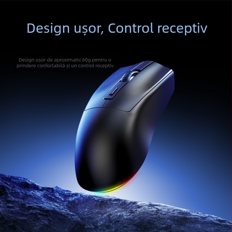Crack X3 mouse Bluetooth fără fir, cu mod dual și bază de încărcare, ușor pentru laptop, gaming și e-sports