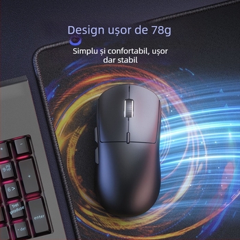 Mouse gaming Bluetooth fără fir cu bază de încărcare, 3 moduri, 5600 DPI, 4 butoane, ergonomic