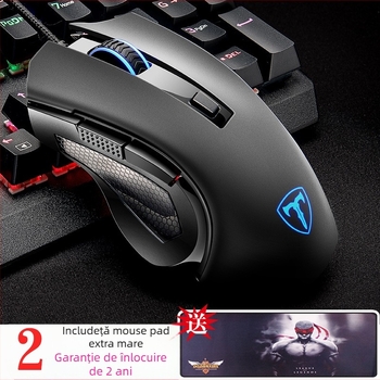 Mouse optic USB cablat T19, 2400dpi, 7 butoane