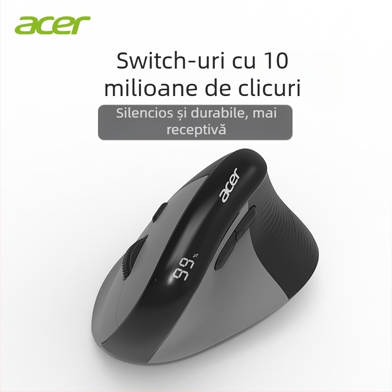 Acer mouse vertical ergonomic wireless Bluetooth, 7 butoane, silențios, rază de 10 m, baterie reîncărcabilă