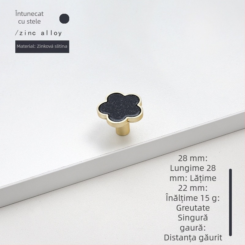 Mâner de dulap în formă de floare-scoică, din aliaj de zinc, placare electrochimică, modelul 999, pentru dulapuri, garderobe și sertare