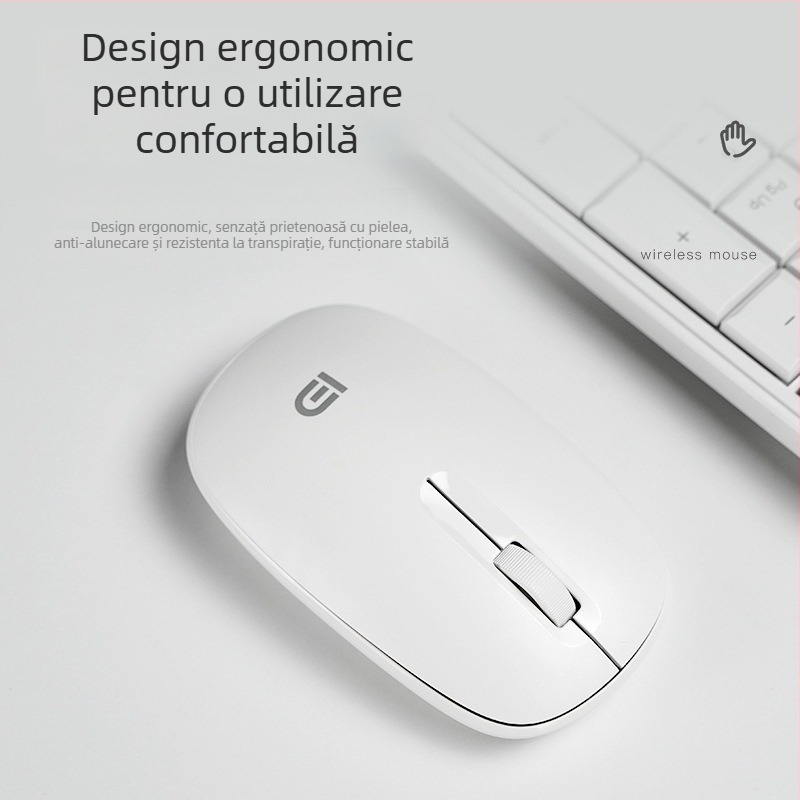 Mouse fără fir USB, 2,4GHz, 1000dpi optic, 3 butoane, design ergonomic