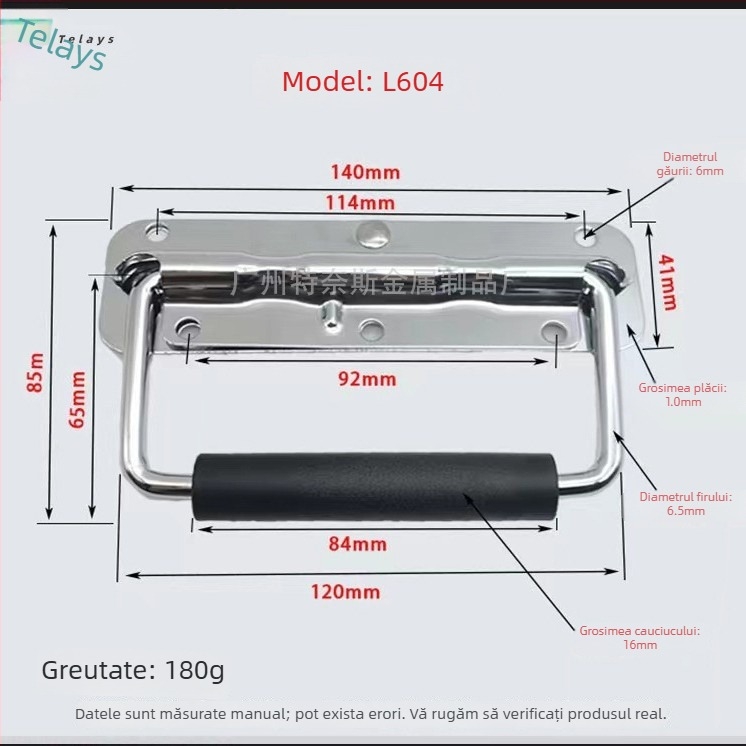 Mâner cu arc pentru ușile de dulap (oțel inoxidabil 304, finisaj cromat, model: mâner cu arc, marcă: Trimis)