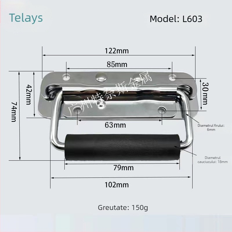 Mâner cu arc pentru ușile de dulap (oțel inoxidabil 304, finisaj cromat, model: mâner cu arc, marcă: Trimis)