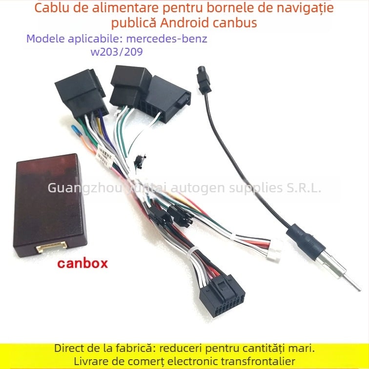 Cablu de alimentare pentru navigație Android pentru Mercedes-Benz W203/W209/S320/R350/B200/W211 – BN-02, Cupru pur, Evoresn/Yisen