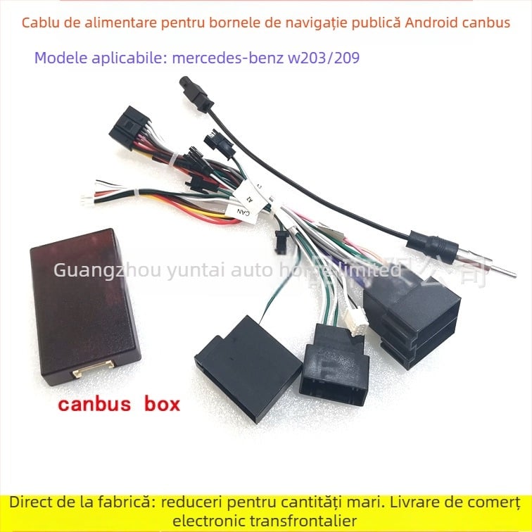 Cablu de alimentare pentru navigație Android pentru Mercedes-Benz W203/W209/S320/R350/B200/W211 – BN-02, Cupru pur, Evoresn/Yisen