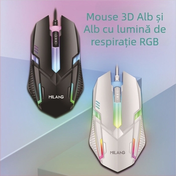 Mouse optic USB cablat, 3 butoane, 1000 DPI, compatibil cu laptop
