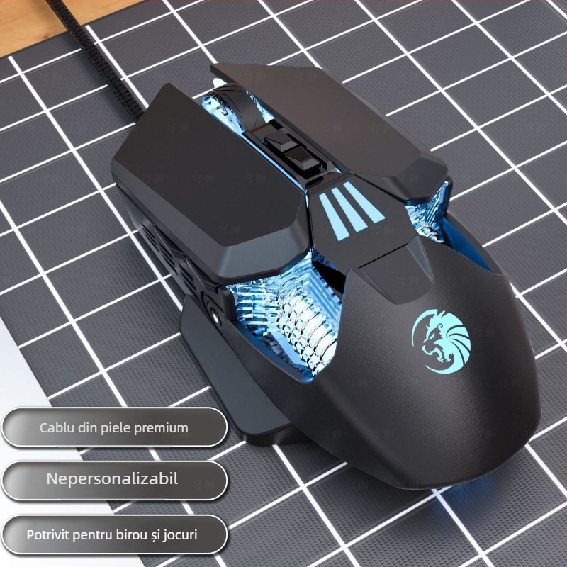 SKYLION C6 mouse optic de gaming cablu, 7 butoane, 7200 DPI, 4 niveluri DPI, ergonomic