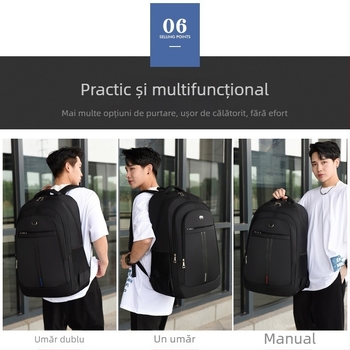 Rucsac unisex pentru afaceri, capacitate 56-75 L, material Oxford, curele cu pernă de aer, căptușeală poliester