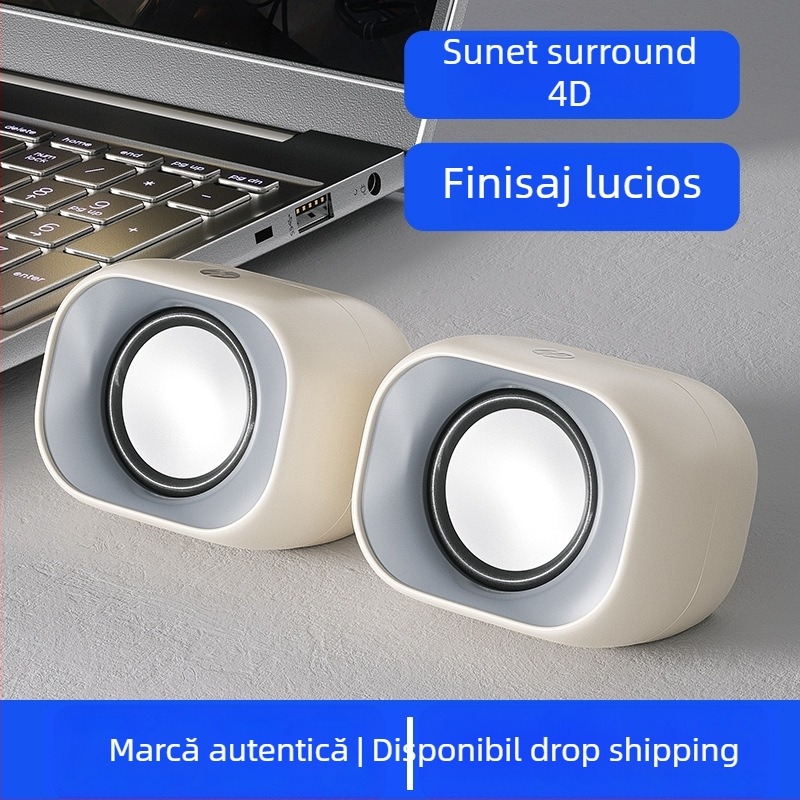 HP DHS-2111 Difuzor pentru calculator - Alimentare USB, Stereo cu două difuzoare, Intrare 3,5 mm, Frecvență 150 Hz-20 kHz